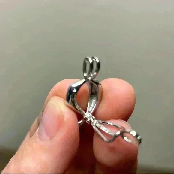 Double Dolphin Pearl or Gem Locket Pendant - Picture 5 of 5